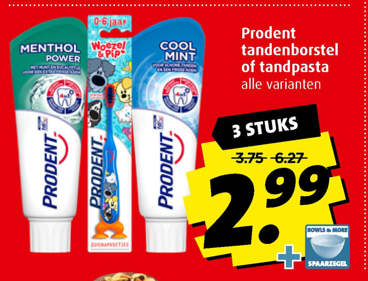 Prodent   tandenborstel, tandpasta folder aanbieding bij  Boni - details