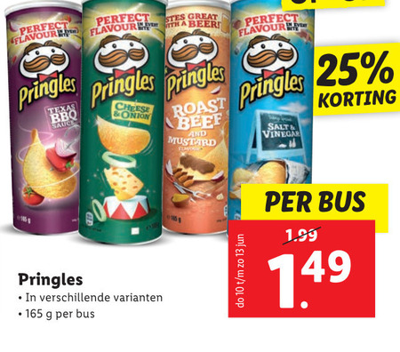 Pringles   chips folder aanbieding bij  Lidl - details