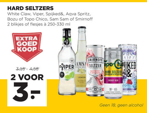 White Claw   hard seltzer folder aanbieding bij  Jumbo - details