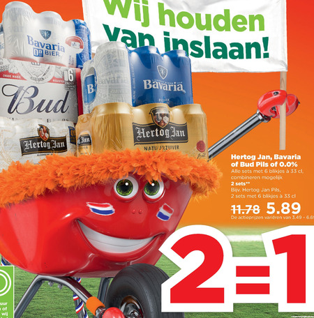 Bavaria   blikje bier folder aanbieding bij  Plus - details