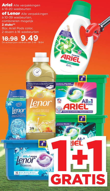 Lenor   wasmiddel, wasverzachter folder aanbieding bij  Plus - details