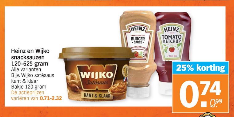 Heinz   satesaus, tomatenketchup folder aanbieding bij  Albert Heijn - details