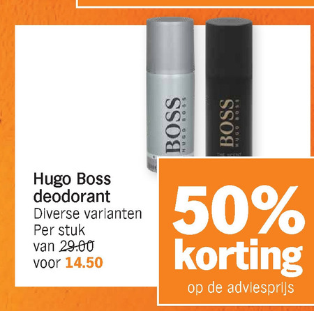 Hugo Boss   deodorant folder aanbieding bij  Albert Heijn - details
