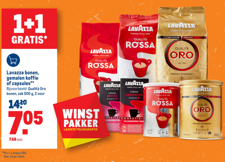 Lavazza   koffiecups, koffiebonen folder aanbieding bij  Makro - details