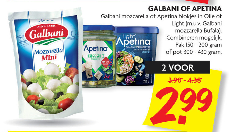 Galbani   feta, mozzarella folder aanbieding bij  Dekamarkt - details