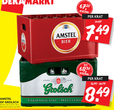 Grolsch   krat bier folder aanbieding bij  Dekamarkt - details