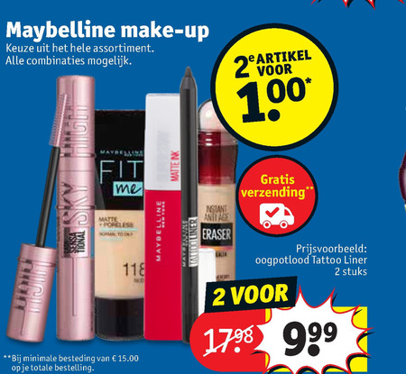 Maybelline   lipstick, cosmetica folder aanbieding bij  Kruidvat - details