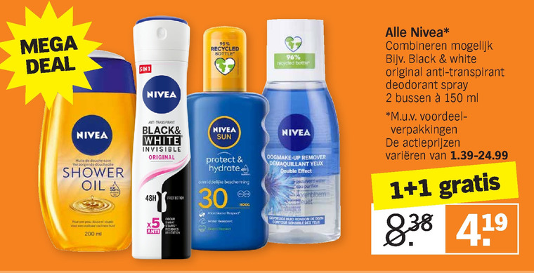 Nivea   douchegel, dagcreme folder aanbieding bij  Albert Heijn - details