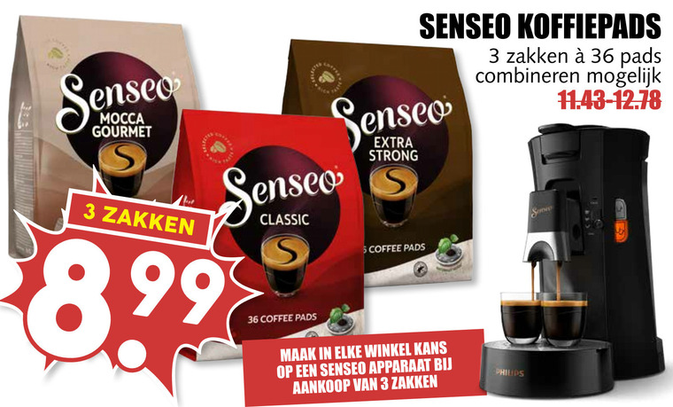 Douwe Egberts Senseo   koffiepad folder aanbieding bij  MCD Supermarkt Basis - details