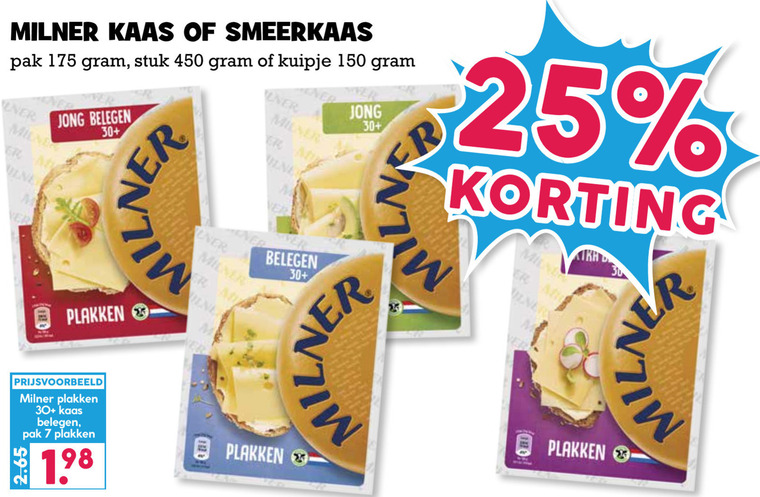 Milner   kaasplakken, kaas folder aanbieding bij  Boons Markt - details