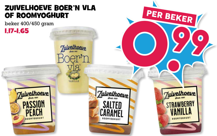 Zuivelhoeve   vruchtenyoghurt, vla folder aanbieding bij  Boons Markt - details