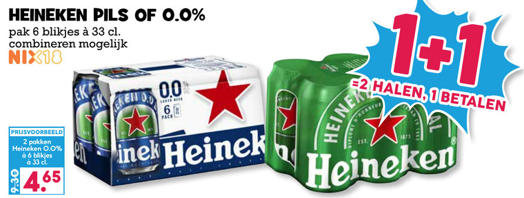 Heineken   blikje bier, alcoholvrij bier folder aanbieding bij  Boons Markt - details