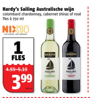 Hardys Sailing   witte wijn, rode wijn folder aanbieding bij  Poiesz - details