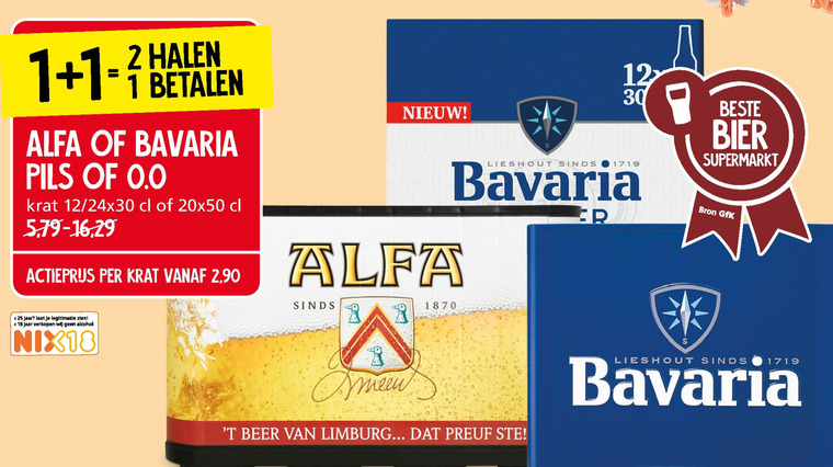 Alfa   krat bier folder aanbieding bij  Jan Linders - details