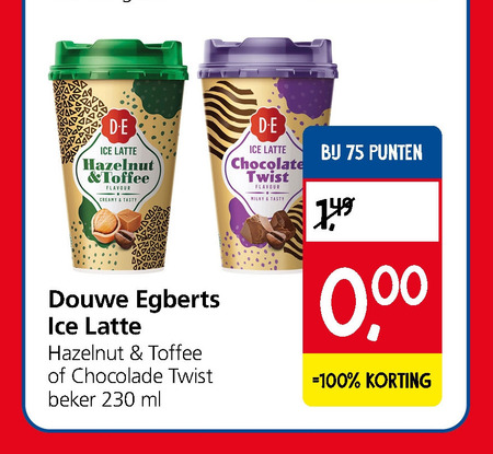 Douwe Egberts   ijskoffie folder aanbieding bij  Jan Linders - details