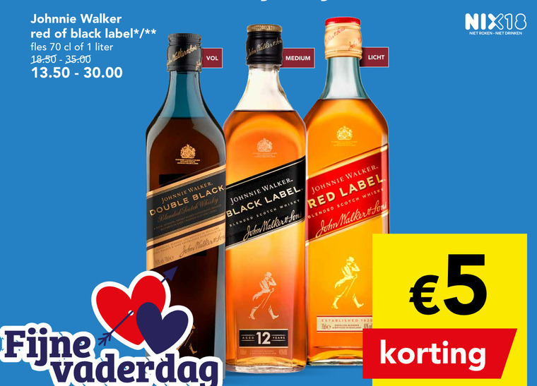 Johnnie Walker   whisky folder aanbieding bij  Deen - details