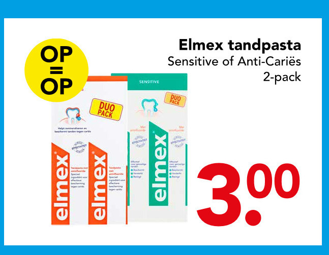 Elmex   tandpasta folder aanbieding bij  Deen - details