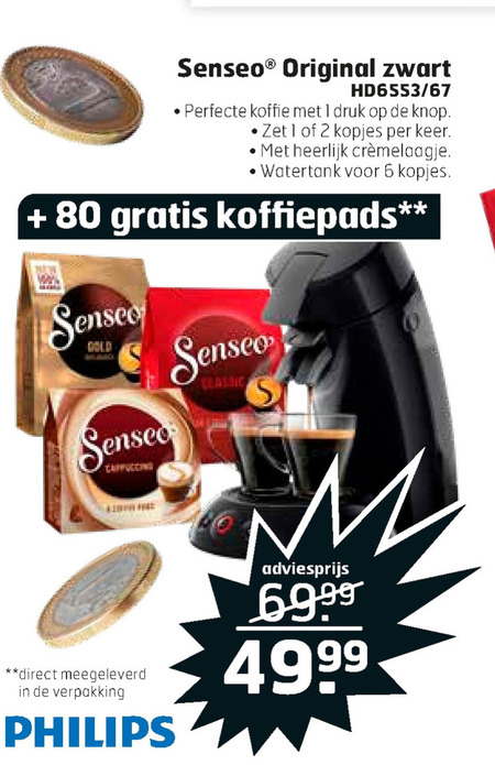 Philips   koffiepadmachine folder aanbieding bij  Trekpleister - details