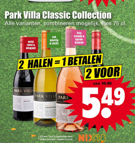 Park Villa   witte wijn, rode wijn folder aanbieding bij  Dirk - details