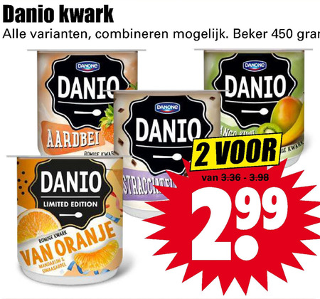 Danone Danio   kwark folder aanbieding bij  Dirk - details