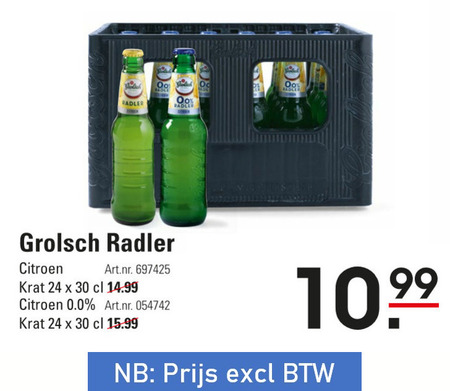 Grolsch   radler bier folder aanbieding bij  Sligro - details