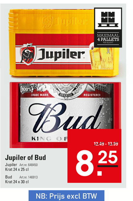 Bud   krat bier folder aanbieding bij  Sligro - details