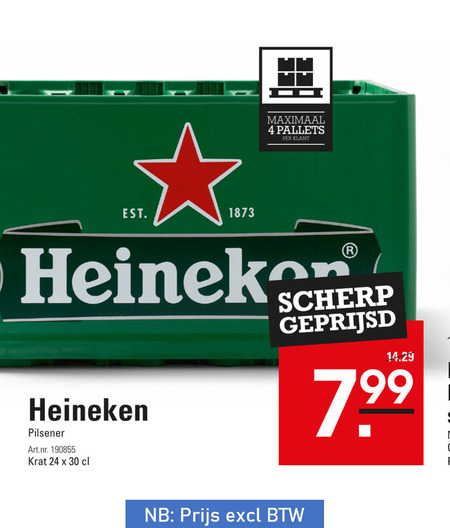 Heineken   krat bier folder aanbieding bij  Sligro - details