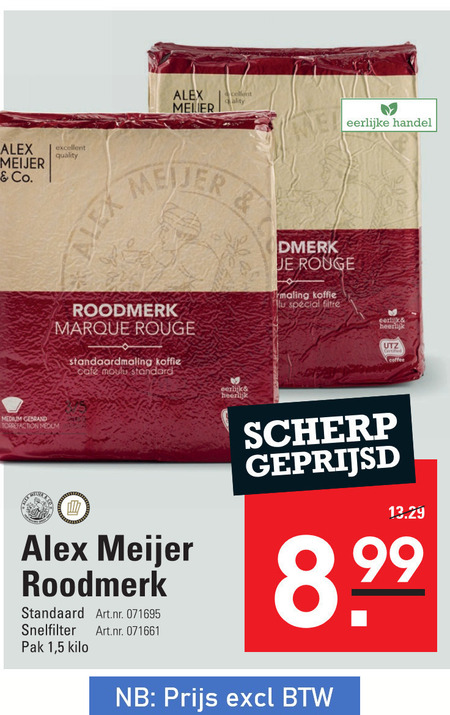 Alex Meijer   koffie folder aanbieding bij  Sligro - details