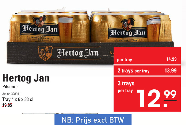 Hertog Jan   blikje bier folder aanbieding bij  Sligro - details