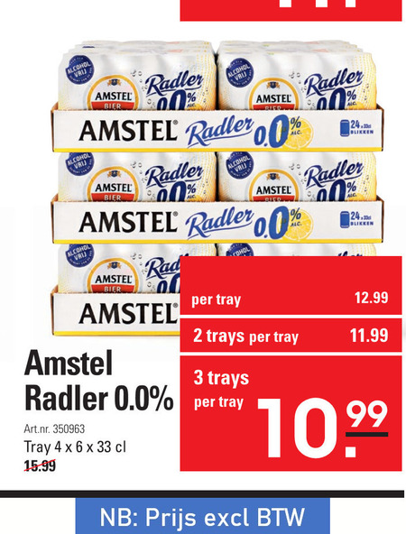 Amstel   radler bier folder aanbieding bij  Sligro - details