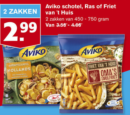 Aviko   patat folder aanbieding bij  Hoogvliet - details