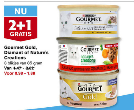 Gourmet   kattenvoer folder aanbieding bij  Hoogvliet - details