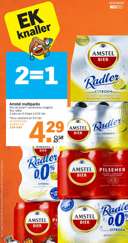 Amstel   radler bier, blikje bier folder aanbieding bij  Albert Heijn - details