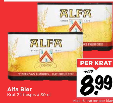 Alfa   krat bier folder aanbieding bij  Vomar - details