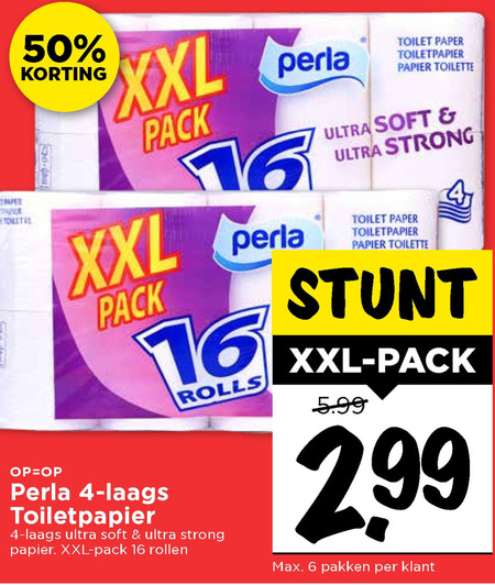 Perla   toiletpapier folder aanbieding bij  Vomar - details