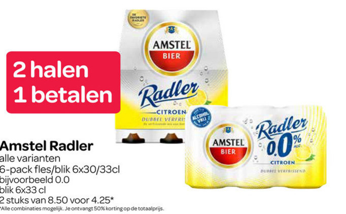 Amstel   radler bier folder aanbieding bij  Spar - details