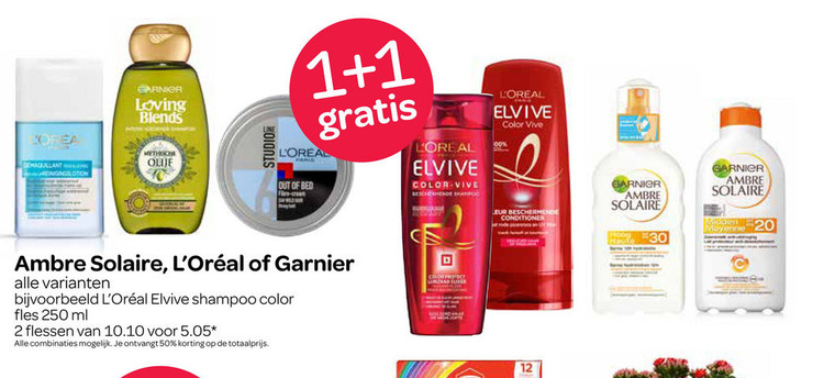 Garnier Loving Blends   zonnebrandolie, conditioner folder aanbieding bij  Spar - details