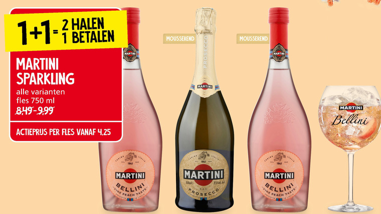 Martini   champagne sparkling wijn folder aanbieding bij  Jan Linders - details