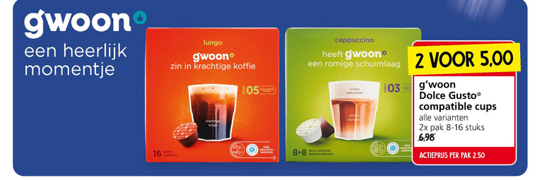 Gwoon   dolce gusto capsules folder aanbieding bij  Jan Linders - details