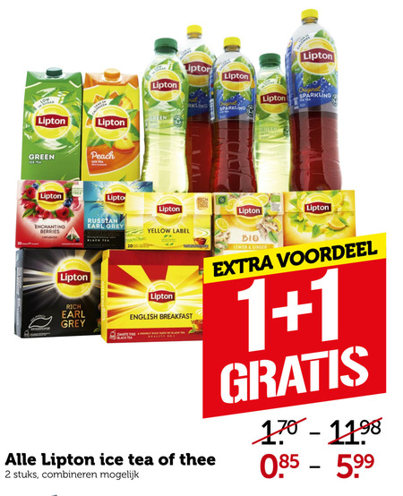 Lipton   thee, ice tea folder aanbieding bij  Coop - details