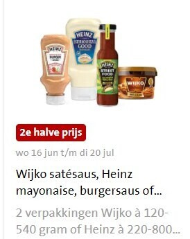 Heinz   satesaus, mayonaise folder aanbieding bij  Jumbo - details