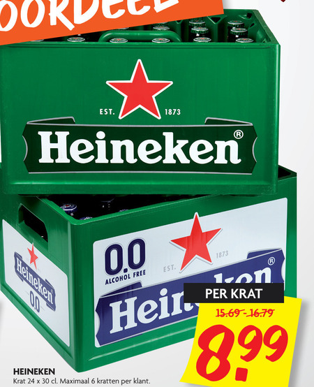 Heineken 0.0   krat bier folder aanbieding bij  Dekamarkt - details