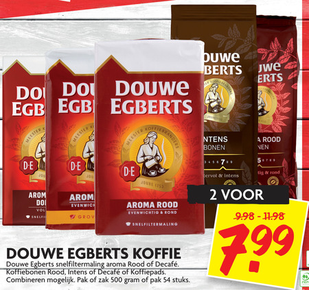 Douwe Egberts   koffiepad, koffiebonen folder aanbieding bij  Dekamarkt - details