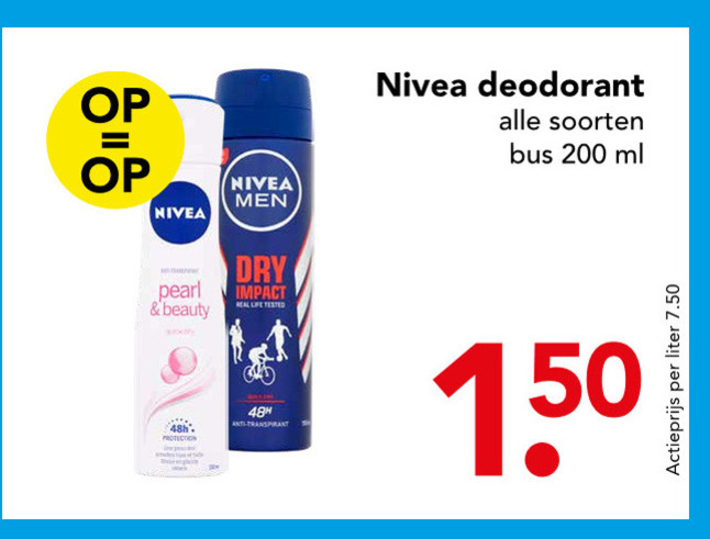 Nivea   deodorant folder aanbieding bij  Deen - details