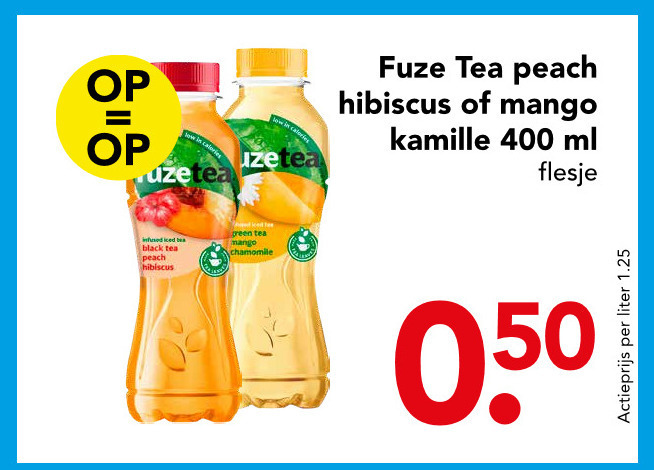 Fuze Tea   ice tea folder aanbieding bij  Deen - details