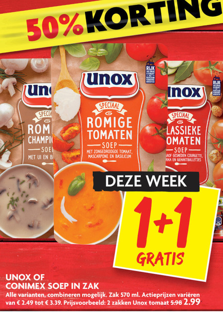 Unox   soep folder aanbieding bij  Dekamarkt - details