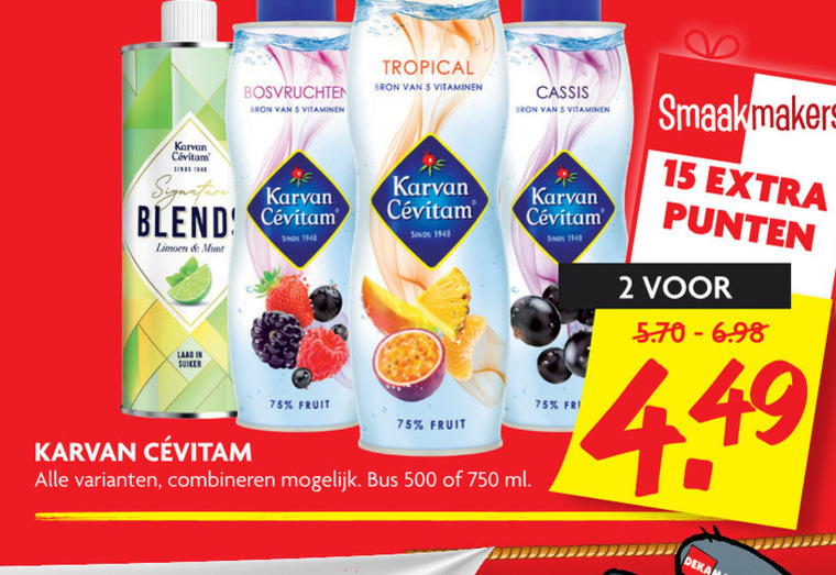 Karvan Cevitam   limonadesiroop folder aanbieding bij  Dekamarkt - details