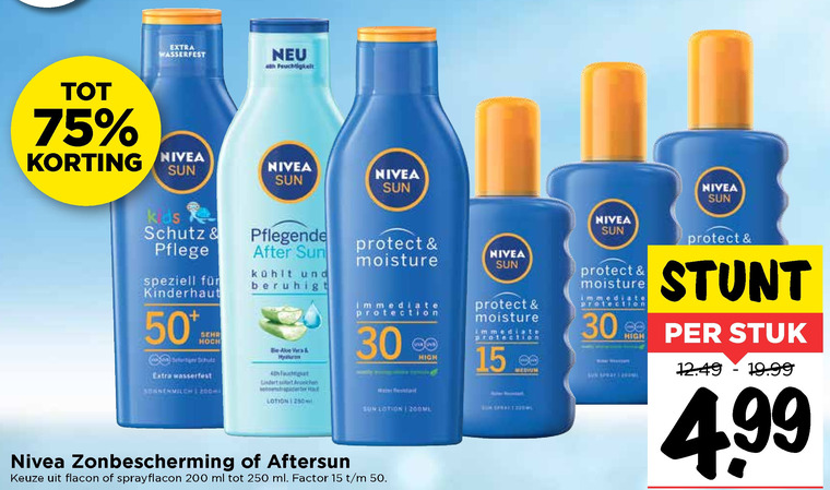 Nivea   zonnebrandolie, aftersun folder aanbieding bij  Vomar - details