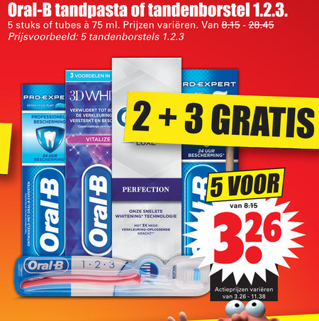 Oral-B   tandpasta, tandenborstel folder aanbieding bij  Dirk - details