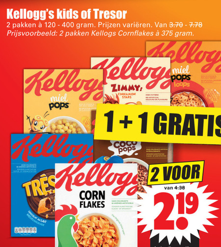 Kellogs   cereals folder aanbieding bij  Dirk - details